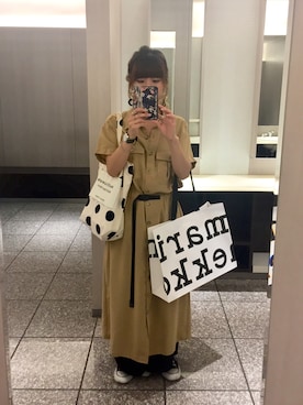 「Gramicci（グラミチ）のアイテム（ワンピース/ドレス）」を使った、kapimihoさん（レディース・157cm）の秋コーディネート