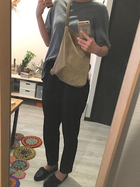 「VINTAGE（ヴィンテージ）のアイテム（Tシャツ/カットソー、グレー系）」を使った、ncncncさん（レディース・163cm）の夏コーディネート