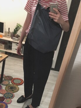 「BAG'n'NOUN（バッグンナウン）のアイテム（バッグ、ブルー系）」を使った、ncncncさん（レディース・163cm）の夏コーディネート