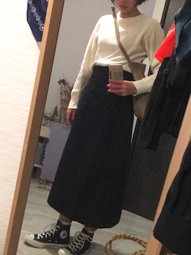 「Steven Alan（スティーブンアラン）のアイテム（スカート、ブラック系）」を使った、ncncncさん（レディース・163cm）の秋コーディネート
