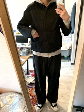 「VINTAGE（ヴィンテージ）のアイテム（パンツ、ブラック系）」を使った、ncncncさん（レディース・163cm）の春コーディネート