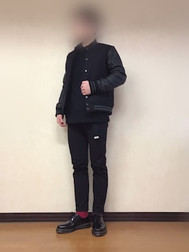「RAGEBLUE（レイジブルー）のアイテム（スタジャン）」を使った、moriさん（メンズ・168cm）の春コーディネート