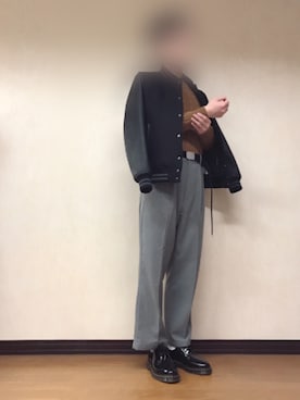 「RAGEBLUE（レイジブルー）のアイテム（スタジャン）」を使った、moriさん（メンズ・168cm）の春コーディネート