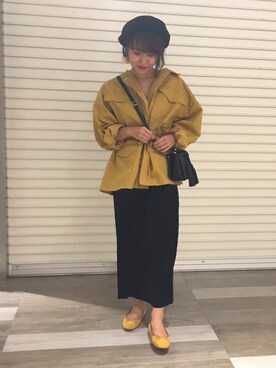 「Te chichi TERRASSE（テチチテラス）のアイテム（ミリタリージャケット）」を使った、yoriさん（レディース・155cm）の秋コーディネート