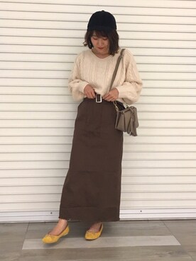 「Te chichi TERRASSE（テチチテラス）のアイテム（キャップ）」を使った、yoriさん（レディース・155cm）の秋コーディネート