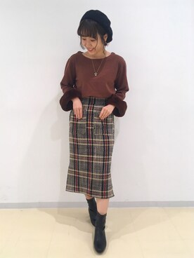 「テチチ(Te chichi)」｜「アイテム（ハンチング/ベレー帽）」を使った、yoriさん（レディース・155cm）の秋コーディネート