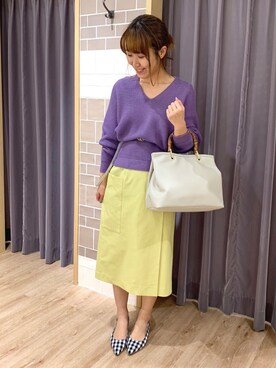 「Te chichi CLASSIC（テチチクラシック）のアイテム（ニット/セーター）」を使った、yoriさん（レディース・155cm）の春コーディネート