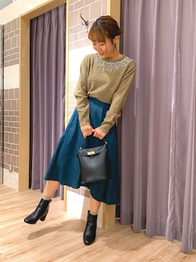 「Te chichi CLASSIC（テチチクラシック）のアイテム（ニット/セーター）」を使った、yoriさん（レディース・155cm）の秋コーディネート