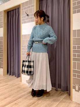「Te chichi CLASSIC（テチチクラシック）のアイテム（ニット/セーター）」を使った、yoriさん（レディース・155cm）の冬コーディネート