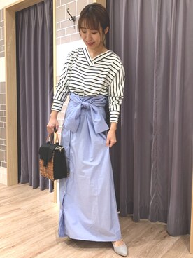 「アイテム（パンプス、グレー系）」を使った、yoriさん（レディース・155cm）の春コーディネート