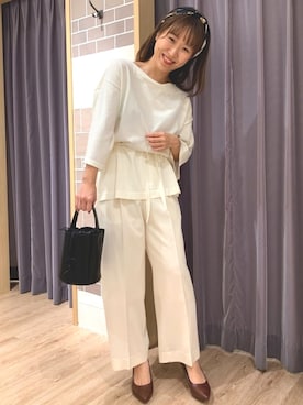 「Te chichi CLASSIC（テチチクラシック）のアイテム（ニット/セーター）」を使った、yoriさん（レディース・155cm）の春コーディネート