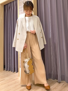 「Te chichi CLASSIC（テチチクラシック）のアイテム（シャツ/ブラウス）」を使った、yoriさん（レディース・155cm）の春コーディネート