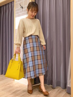 「プリーツニット」｜yoriさん（レディース・155cm）の春コーディネート
