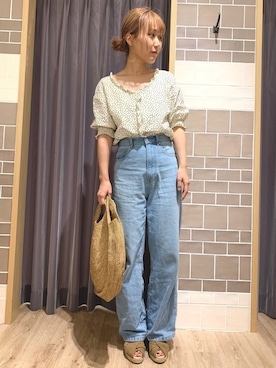 「Te chichi CLASSIC（テチチクラシック）のアイテム（サンダル）」を使った、yoriさん（レディース・155cm）の夏コーディネート