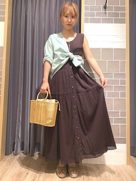 「Te chichi CLASSIC（テチチクラシック）のアイテム（ワンピース/ドレス）」を使った、yoriさん（レディース・155cm）の夏コーディネート