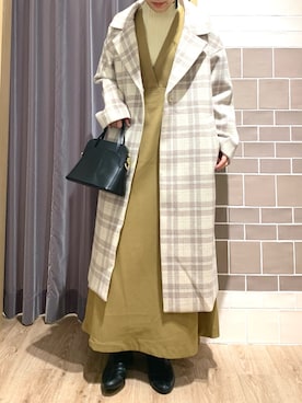 「Te chichi（テチチ）のアイテム（シャツワンピース）」を使った、yoriさん（レディース・155cm）の冬コーディネート