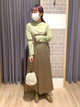 「メロートップス」｜「アイテム（ブーツ）」を使った、yoriさん（レディース・155cm）の冬コーディネート