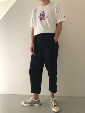 「roundabout（ラウンダバウト）のアイテム」を使った、you_heyさん（メンズ・175cm）の夏コーディネート