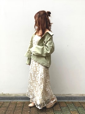 「one after another NICE CLAUP（ワンアフターアナザーナイスクラップ）のアイテム（ブルゾン）」を使った、しんももさん（レディース・151cm）の春コーディネート