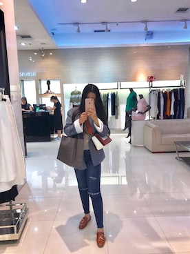 「CELINE（セリーヌ）のアイテム（バックパック/リュック）」を使った、ccc桃さん（レディース・158cm）の冬コーディネート