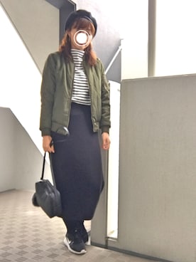 「テチチ(Te chichi)」｜「アイテム（ハンチング/ベレー帽）」を使った、ぺるもっちさん（レディース・162cm）の冬コーディネート