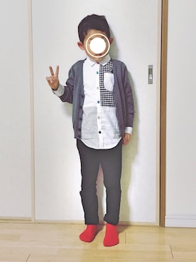「GIORDANO」｜ぺるもっちさん（キッズ・120cm）の冬コーディネート