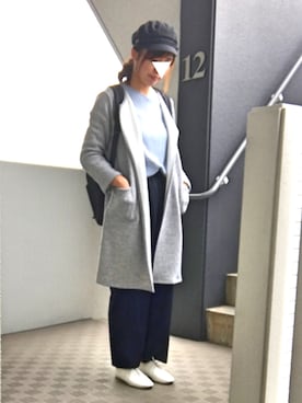 「袖ボリューム」｜「アイテム（その他アウター）」を使った、ぺるもっちさん（レディース・162cm）の春コーディネート