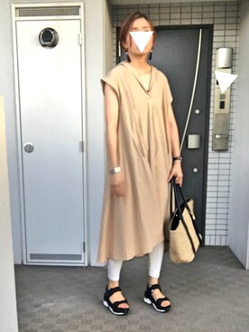 「NANO universe（ナノユニバース）のアイテム（アナログ腕時計）」を使った、ぺるもっちさん（レディース・162cm）の夏コーディネート
