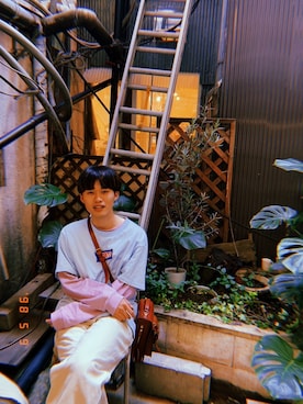 「PAPAS（パパス）のアイテム」を使った、kaito0012さん（メンズ・172cm）の春コーディネート