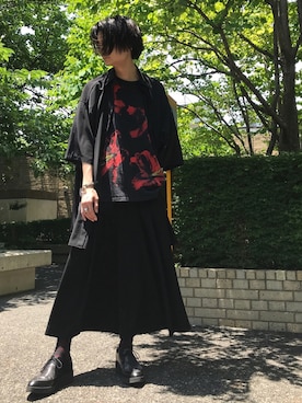 「ラッドミュージシャン」｜「アイテム（スラックス）」を使った、俊一 さん（メンズ・178cm）の夏コーディネート