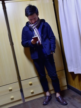 「BEAUTY&YOUTH UNITED ARROWS（ビューティーアンドユースユナイテッドアローズ）のアイテム（ダッフルコート）」を使った、びびさん（メンズ・165cm）の冬コーディネート