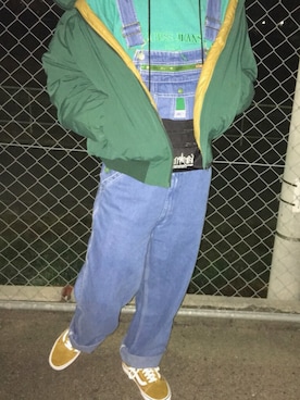 「寒い」｜「アイテム（サロペット/オーバーオール）」を使った、yuさん（メンズ・169cm）の冬コーディネート