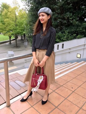 「DRESKIP（ドレスキップ）のアイテム（財布/小物）」を使った、Maicaさん（レディース・159cm）の秋コーディネート