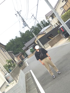 「RAGEBLUE（レイジブルー）のアンクルストラップサンダル/785419（サンダル、その他）」を使った、はるぽんさん（メンズ・163cm）の夏コーディネート