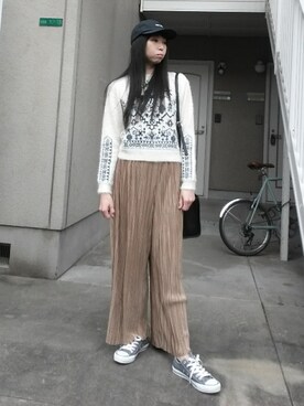「MOUSSY（マウジー）のHOOP SQUARE BAG（ショルダーバッグ）」を使った、shi-44さん（レディース・165cm）の春コーディネート