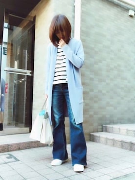 「NETSTAR（ネットスター）のアイテム（カーディガン/ボレロ）」を使った、maiさん（レディース・154cm）の秋コーディネート