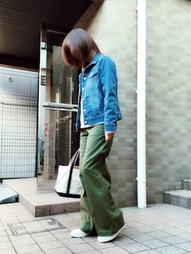 「Honeys（ハニーズ）のアイテム（デニムジャケット）」を使った、maiさん（レディース・154cm）の秋コーディネート