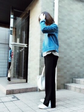 「Honeys（ハニーズ）のアイテム（デニムジャケット）」を使った、maiさん（レディース・154cm）の秋コーディネート