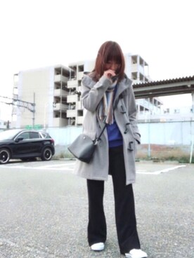 「秋冬」｜「アイテム（ダッフルコート）」を使った、maiさん（レディース・154cm）の秋コーディネート