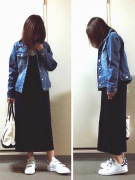 「Honeys（ハニーズ）のアイテム（デニムジャケット）」を使った、maiさん（レディース・154cm）の秋コーディネート
