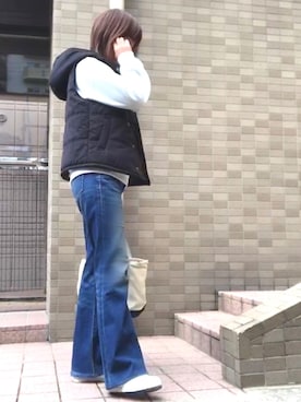 「平成最後のWEARISTAセンバツ」｜「アイテム（ダウンベスト）」を使った、maiさん（レディース・154cm）の春コーディネート