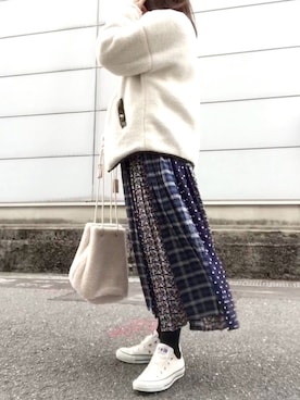 「Futier land（フューティアランド）のアイテム（ジャケット/アウター）」を使った、maiさん（レディース・153cm）の冬コーディネート