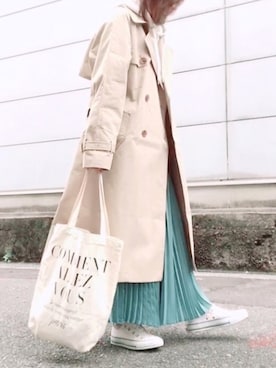 「Te chichi TERRASSE（テチチテラス）のアイテム（トレンチコート）」を使った、maiさん（レディース・153cm）の春コーディネート