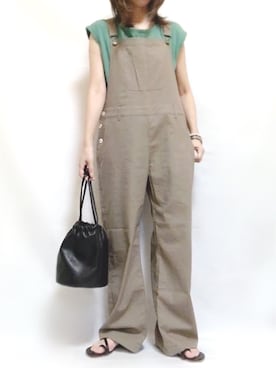 「KOBE LETTUCE（コウベレタス）のアイテム（サロペット/オーバーオール）」を使った、maiさん（レディース・153cm）の夏コーディネート