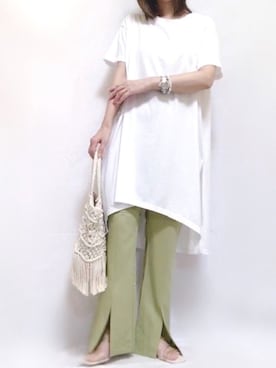「KOBE LETTUCE（コウベレタス）のアイテム（チュニック）」を使った、maiさん（レディース・153cm）の夏コーディネート
