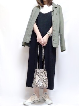 「MODE ROBE（モードローブ）のアイテム（ジャケット/アウター）」を使った、maiさん（レディース・153cm）の秋コーディネート