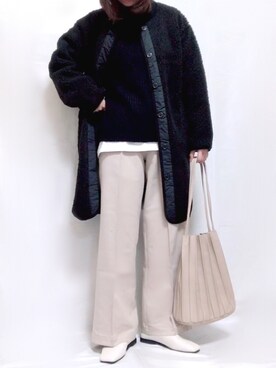 「GeeRA（ジーラ）のアイテム（その他アウター）」を使った、maiさん（レディース・153cm）の冬コーディネート