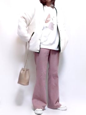 「Futier land（フューティアランド）のアイテム（ジャケット/アウター）」を使った、maiさん（レディース・153cm）の冬コーディネート
