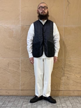 「LAVENHAM（ラベンハム）のアイテム（その他アウター）」を使った、加藤　絹二さん（メンズ・168cm）の春コーディネート