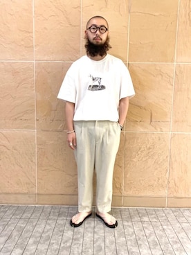 「Locals（ローカルズ）のアイテム」を使った、加藤　絹二さん（メンズ・168cm）の夏コーディネート